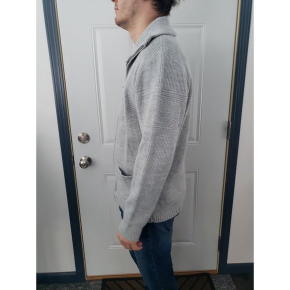 70s/80s Gray Zip Up‎ Cardigan - Picture 2 of 4
